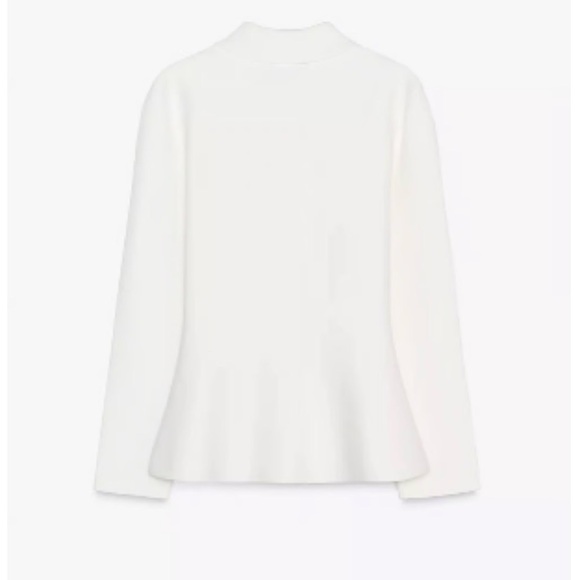 Zara Gold Button White Peplum Cardigan — Size M - NWOT - Picture 5 of 10